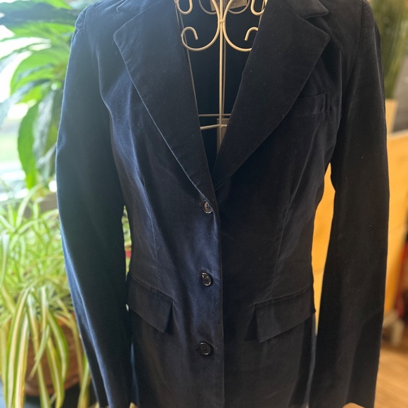 Vintage Navy blue velvet blazer - Picture 3 of 9